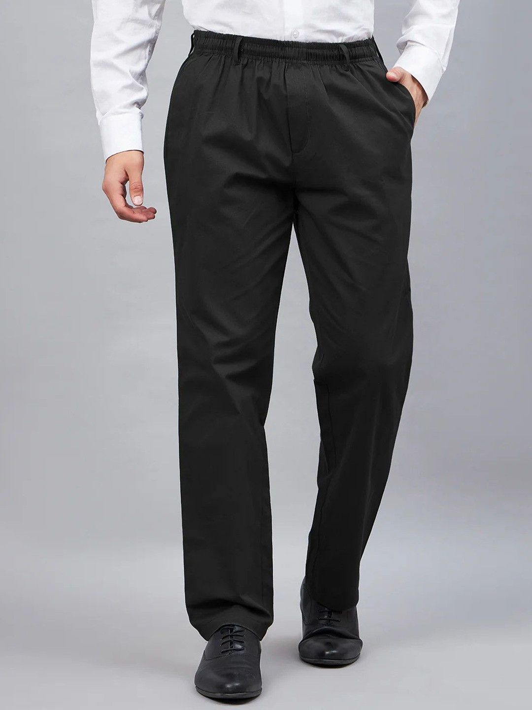 Haxor Men Pure Cotton Pleated Formal Adaptive Trousers