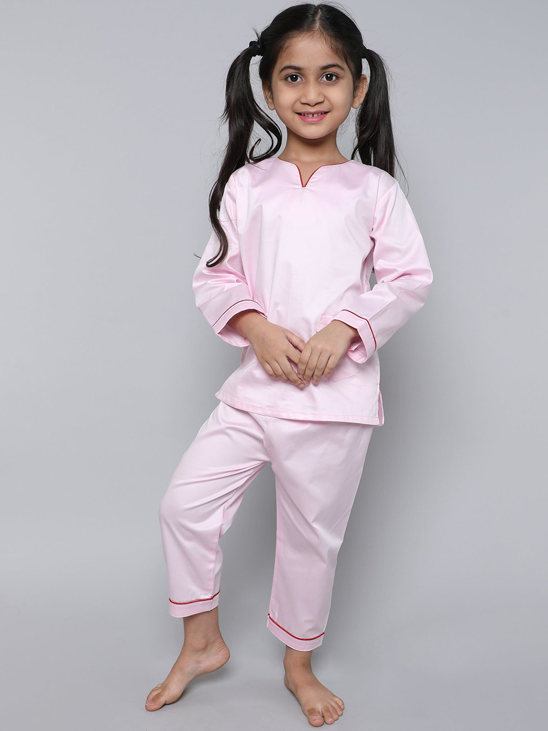 Little Clothings Girls Cotton Night suit With Shirt With pyjama