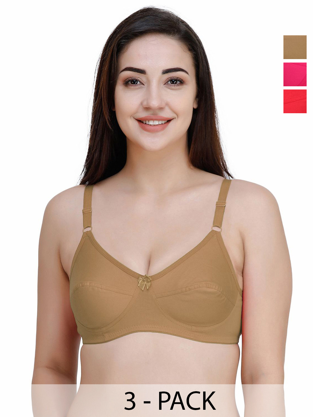 College Women pack of 3 Girl Full Coverage Bra