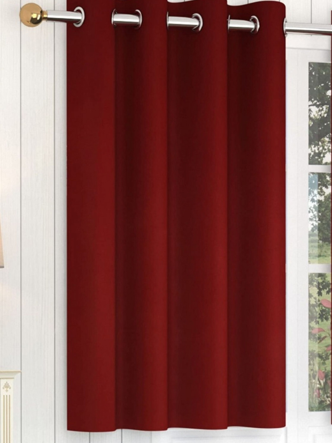 Yellow Weaves Maroon Room Darkening Window