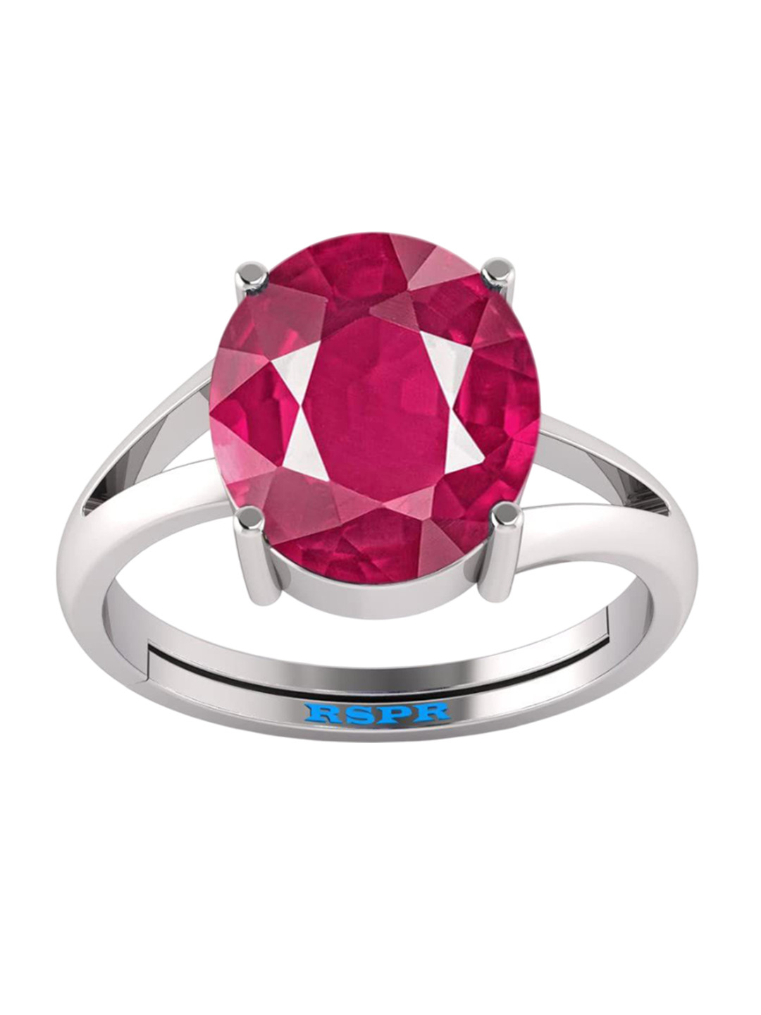 RSPR 7.25 Ratti 6.60 CT Amethyst Gemstone Stone Studded Adjustable Finger Ring