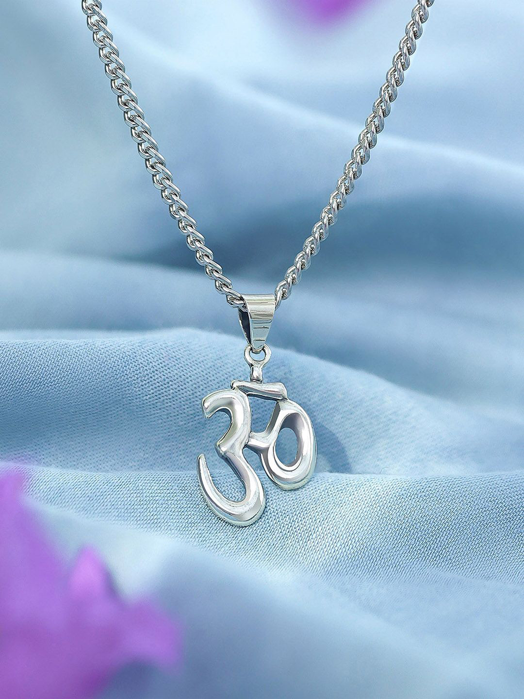 Tweov Jewels Rhodium-Plated Om Design Pendant
