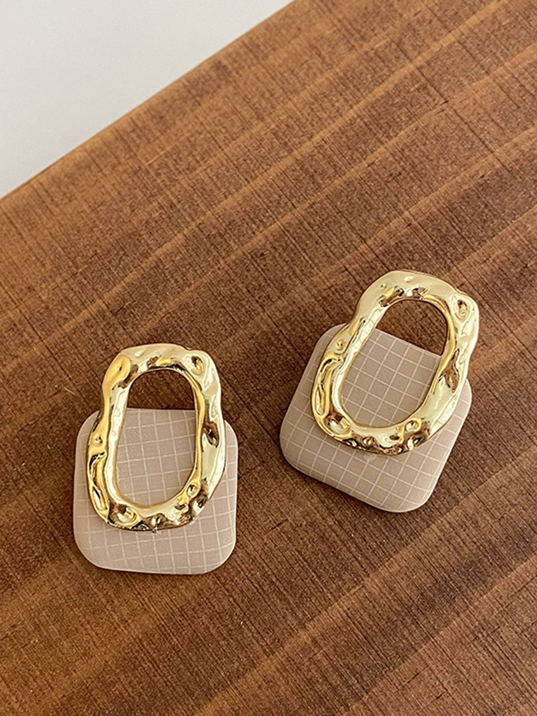 styledose Sterling Silver Hanging Design Charm Square Shaped Drop Earrings