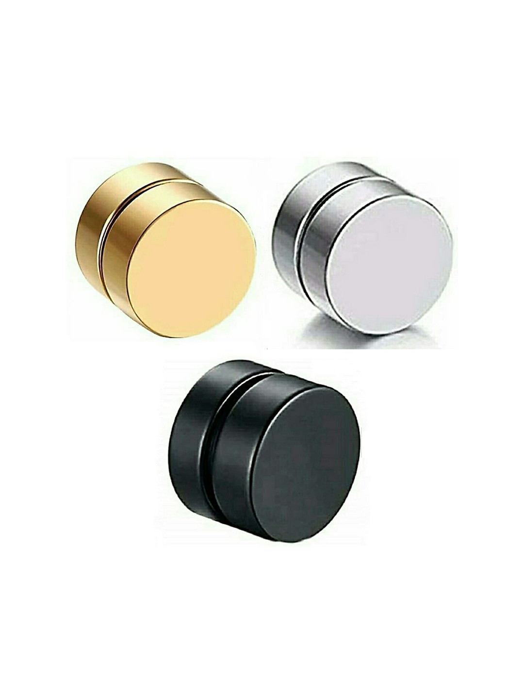 Crazy Fashion Pack Of 3 Contemporary Magnet Hoop Earrings