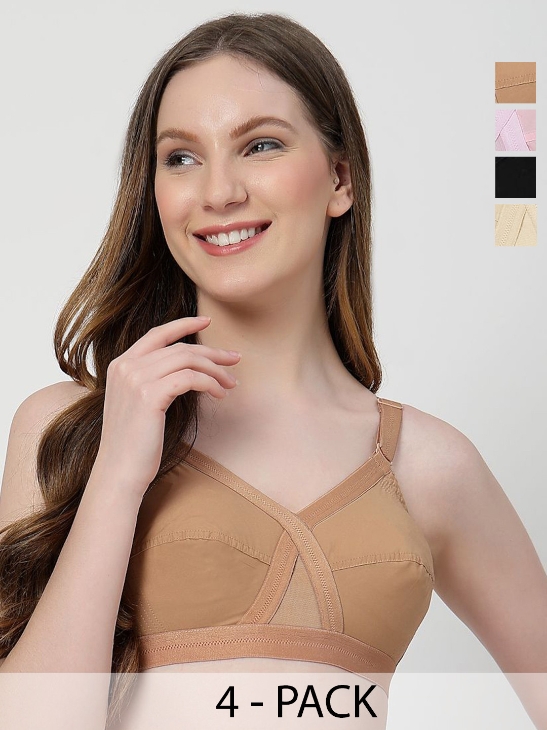 LILY c8811 Pack Of 4 Solid Full Coverage Minimizer Bra