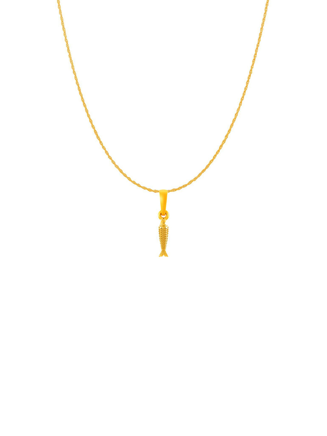 AKSHAT SAPPHIRE 92.5 Sterling Silver 22KT Gold Plated Fish Pendant with Rope Chain