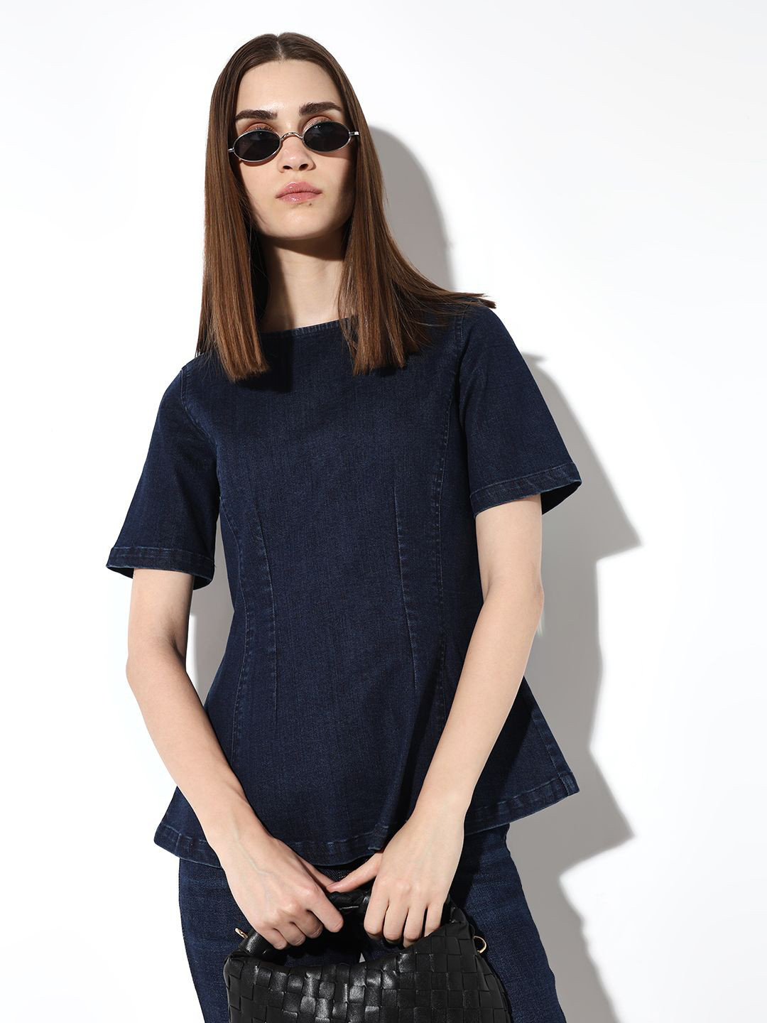 ONLY Indigo Cotton Denim Regular Top
