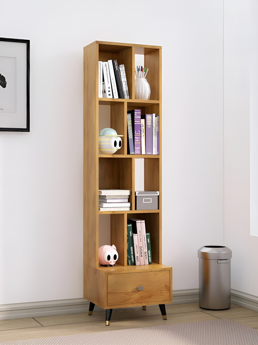 HEXA RED Beige Moisture & Termite Resistant Free Standing Book Shelf