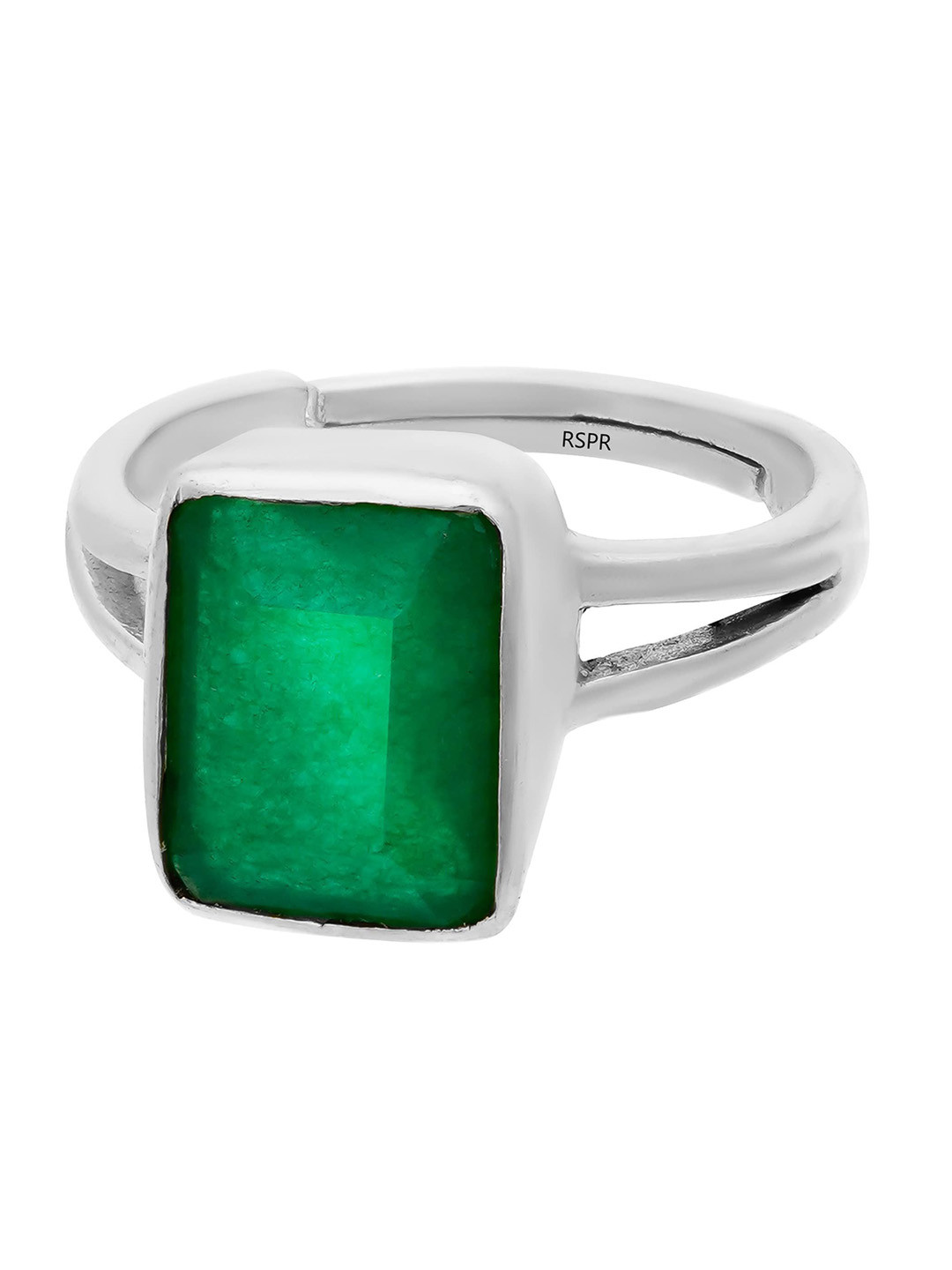 RSPR 8.25 Ratti 7.6CT Emerald Certified Stone Studded Finger Ring