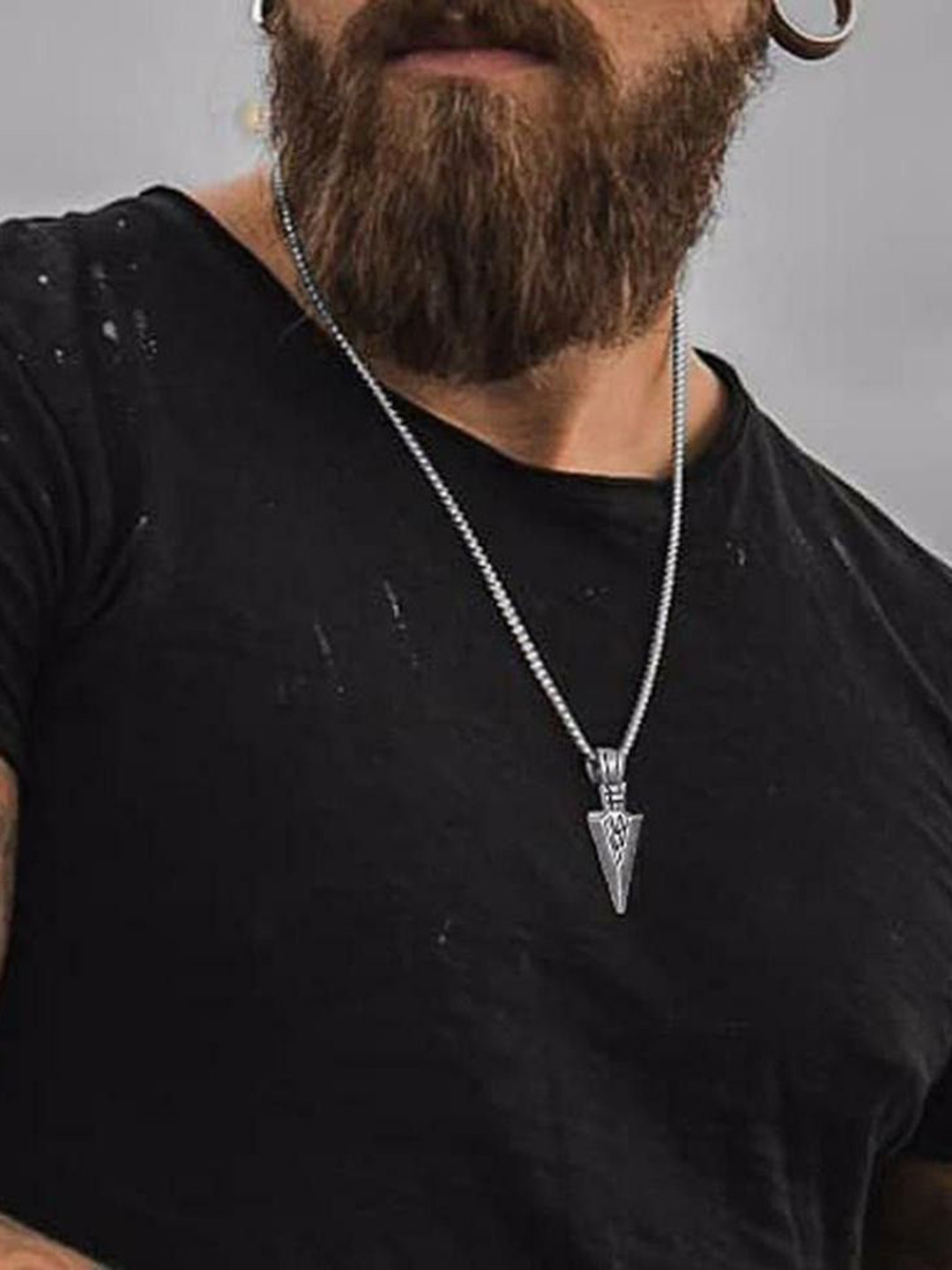 J.S ENTERPRISES Unisex Arrow Pendant Chain & Owl Ring Jewellery Set