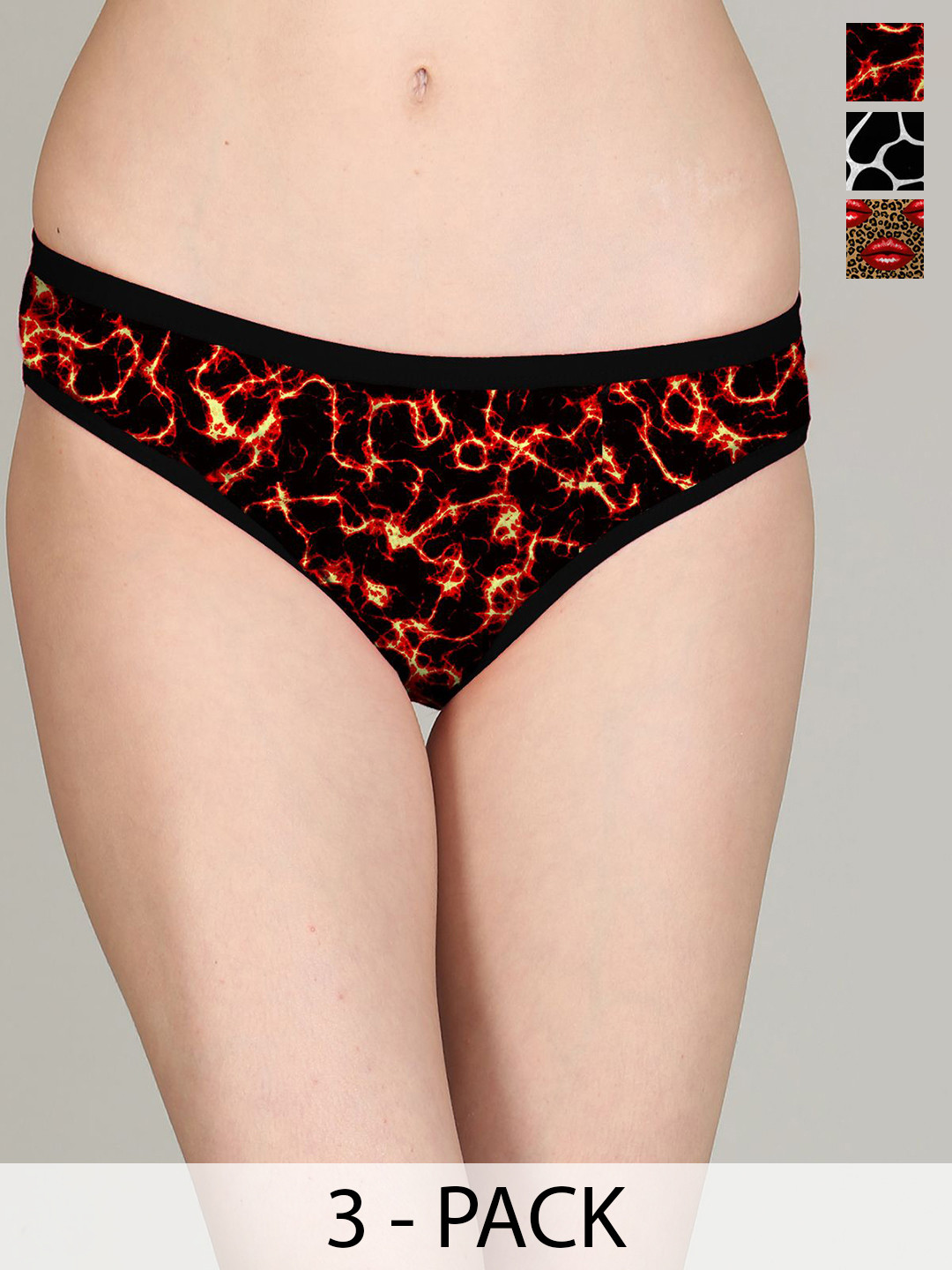 Lola  Dola Pack Of 3 Printed Hipster Briefs + PPC-01--(6-15-16)