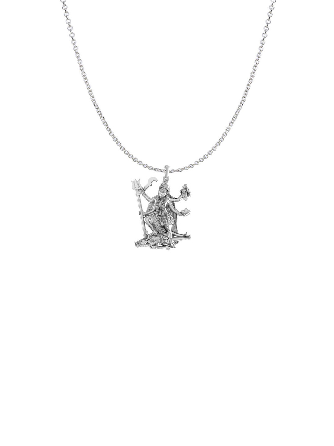 AKSHAT SAPPHIRE Sterling Silver Silver-Plated Kali Maa Pendants With Chains