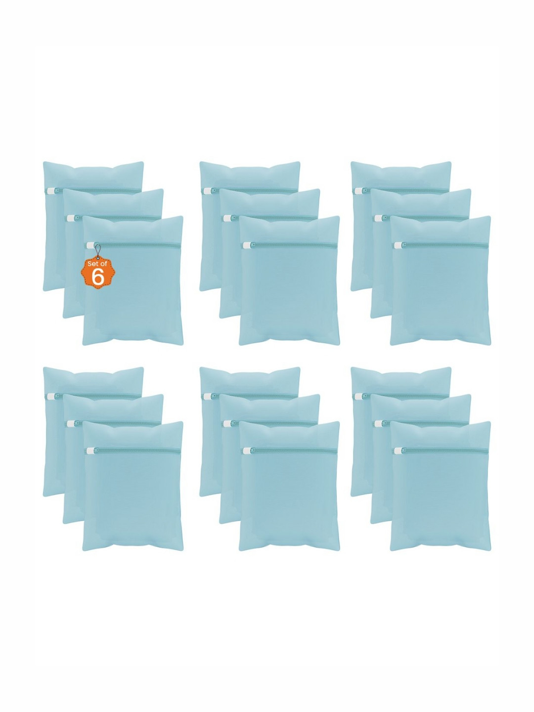 Aura 18-Pcs Blue Reusable Mesh Laundry Bags With Zipper