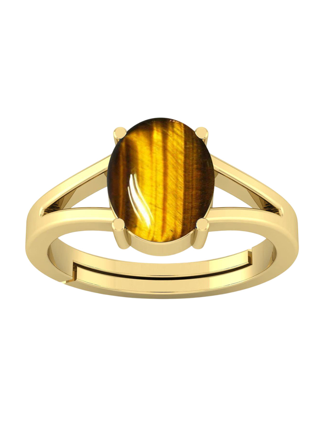 RSPR 6.25 Ratti Crystal Natural Tiger's Eye Adjustable Finger Ring