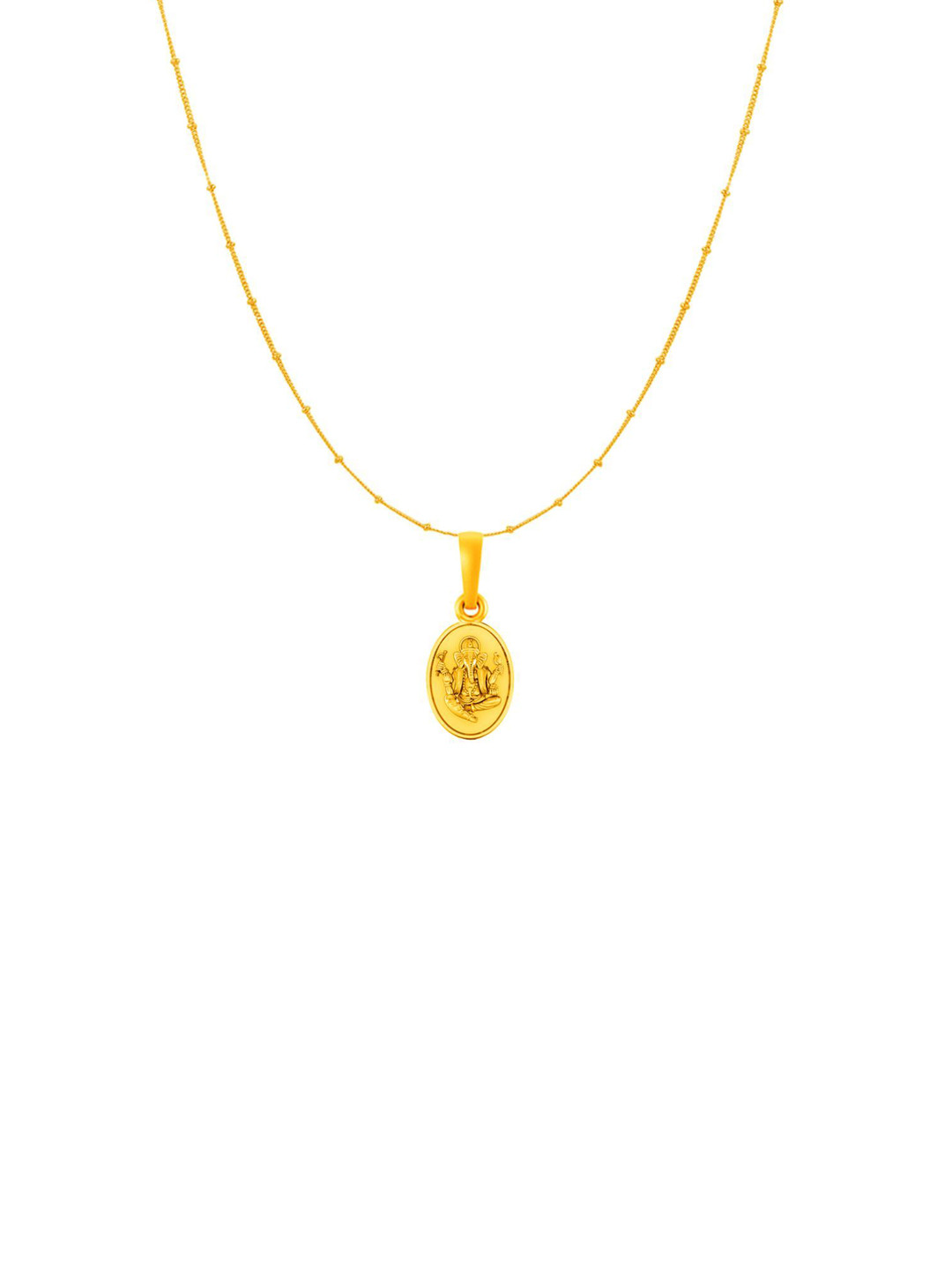 AKSHAT SAPPHIRE Silver 22 KT Gold-Plated Ganesh Pendants With Ball Chains