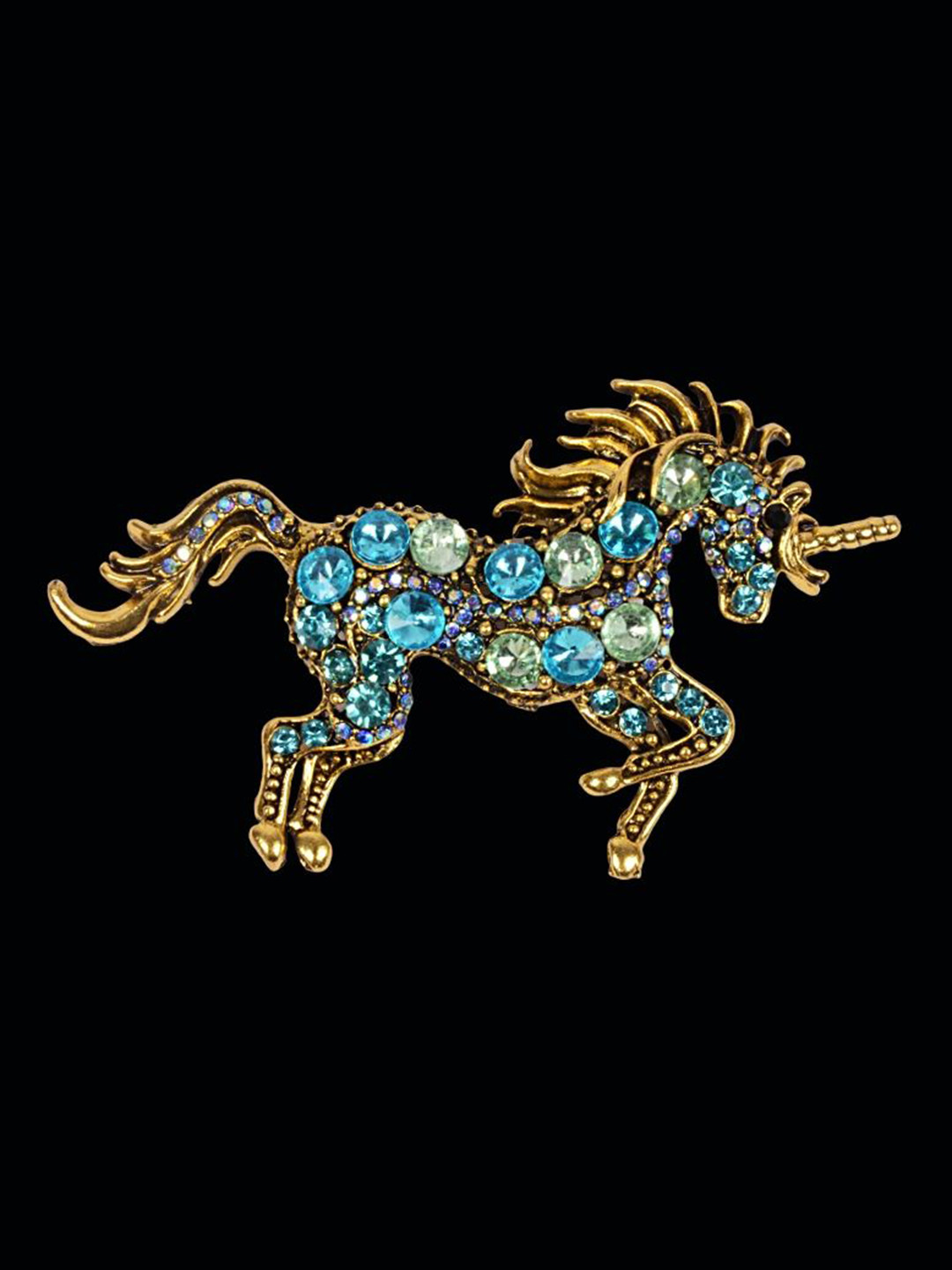 Curren Blue Plated Metal Brooch