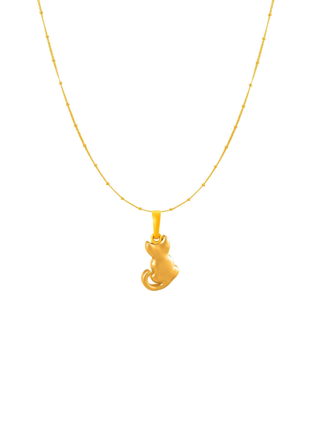 AKSHAT SAPPHIRE Silver 22 KT Gold-Plated Cat Shaped Pendants With Chains