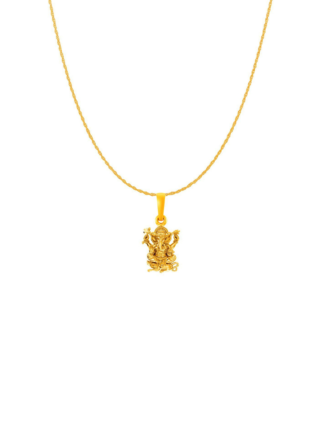 AKSHAT SAPPHIRE Ganesh Pendant Gold-Plated Contemporary Pendants with Fiagro Chains