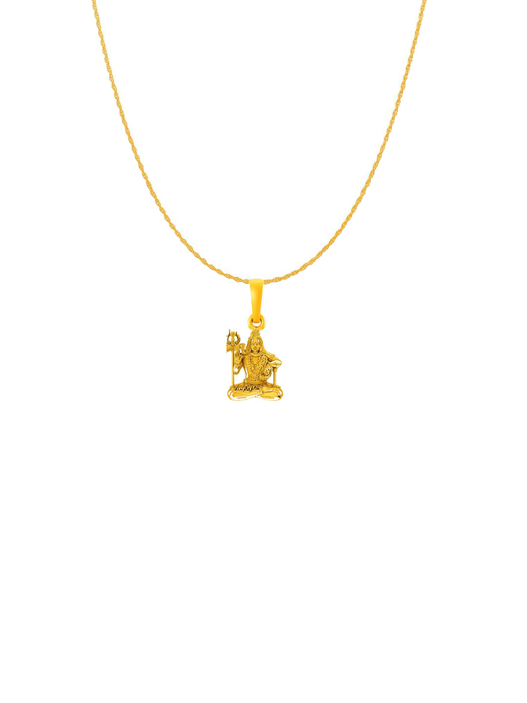 AKSHAT SAPPHIRE 22KT Gold Plated Silver Lord Shiva Pendant with Chain