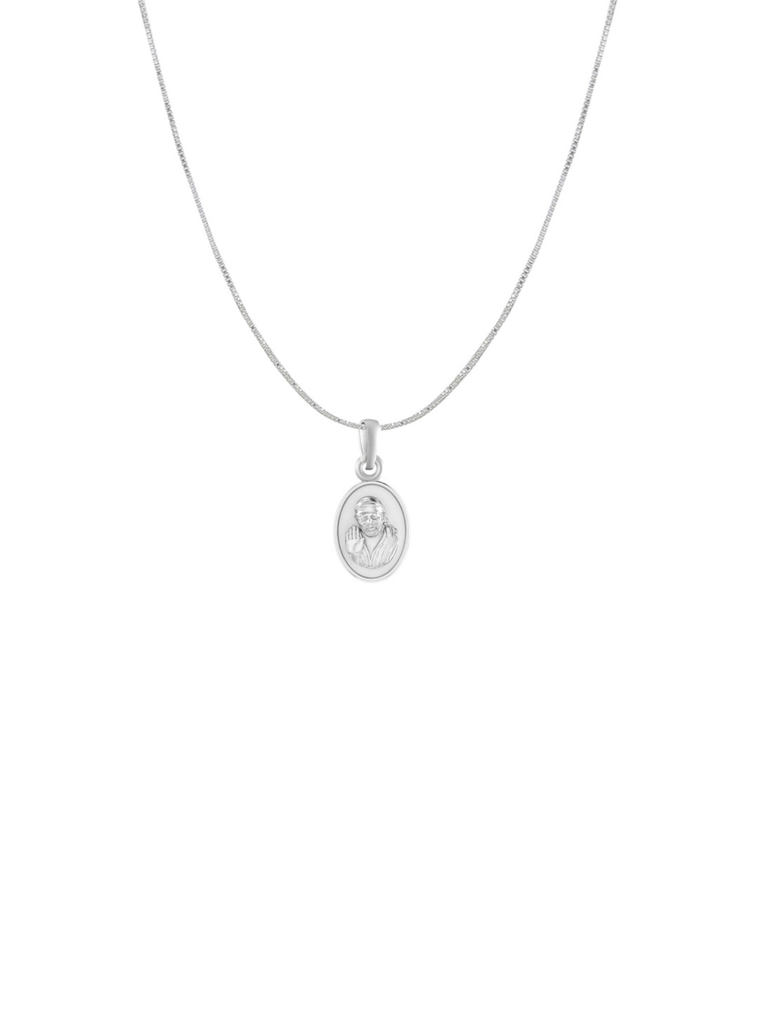 AKSHAT SAPPHIRE Sai Baba Pendant 925 Sterling Silver Pendant with Chain
