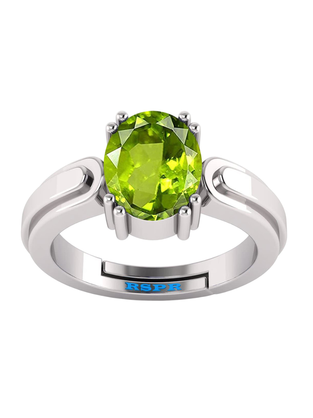 RSPR 11.25 Ratti 10.60 Carat Certified Natural Green Peridot Gemstone Ring