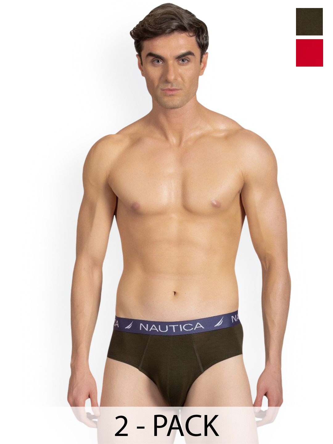 Nautica Pack Of 2 Knitted Basic BriefsN_BLBF01-FNIT/RRED