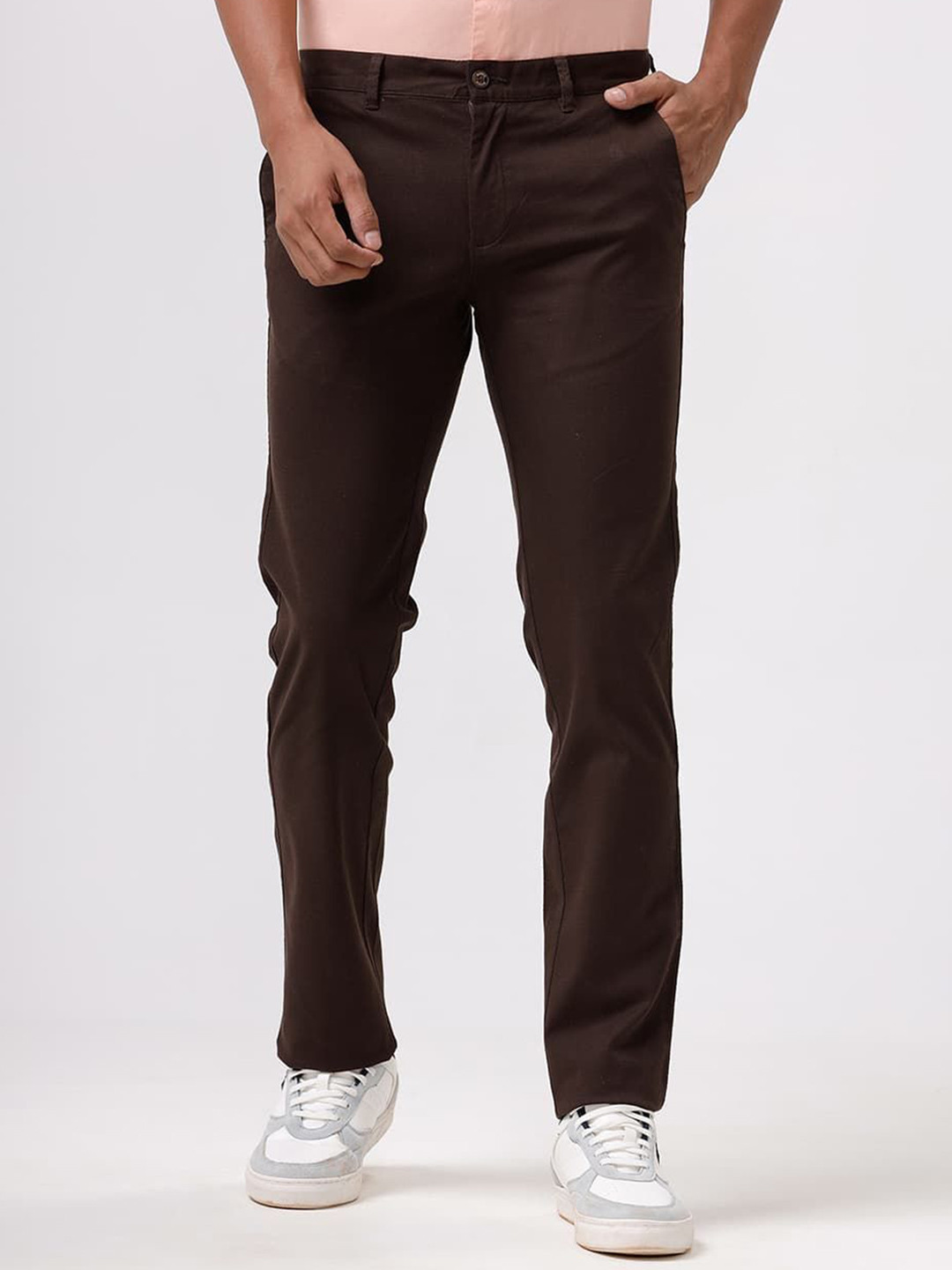 Basics Men Relaxed Straight Leg Tapered Fit Trousers