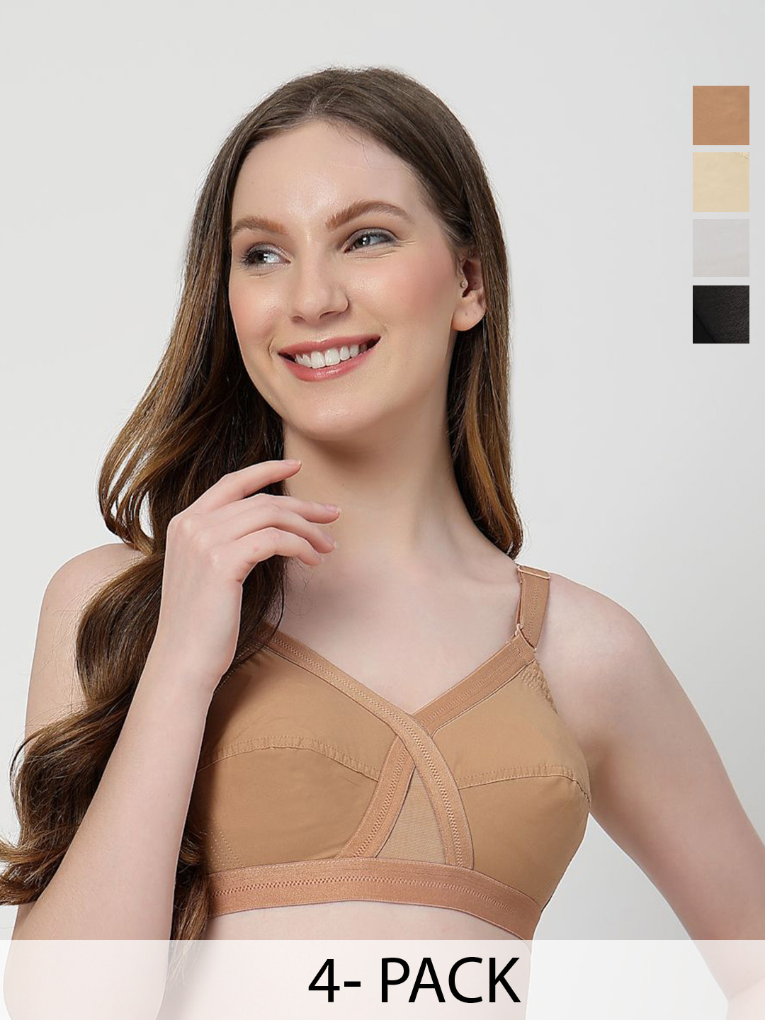 LILY Pack of 4 Cut and Sew Full Coverage Minimizer Bra
