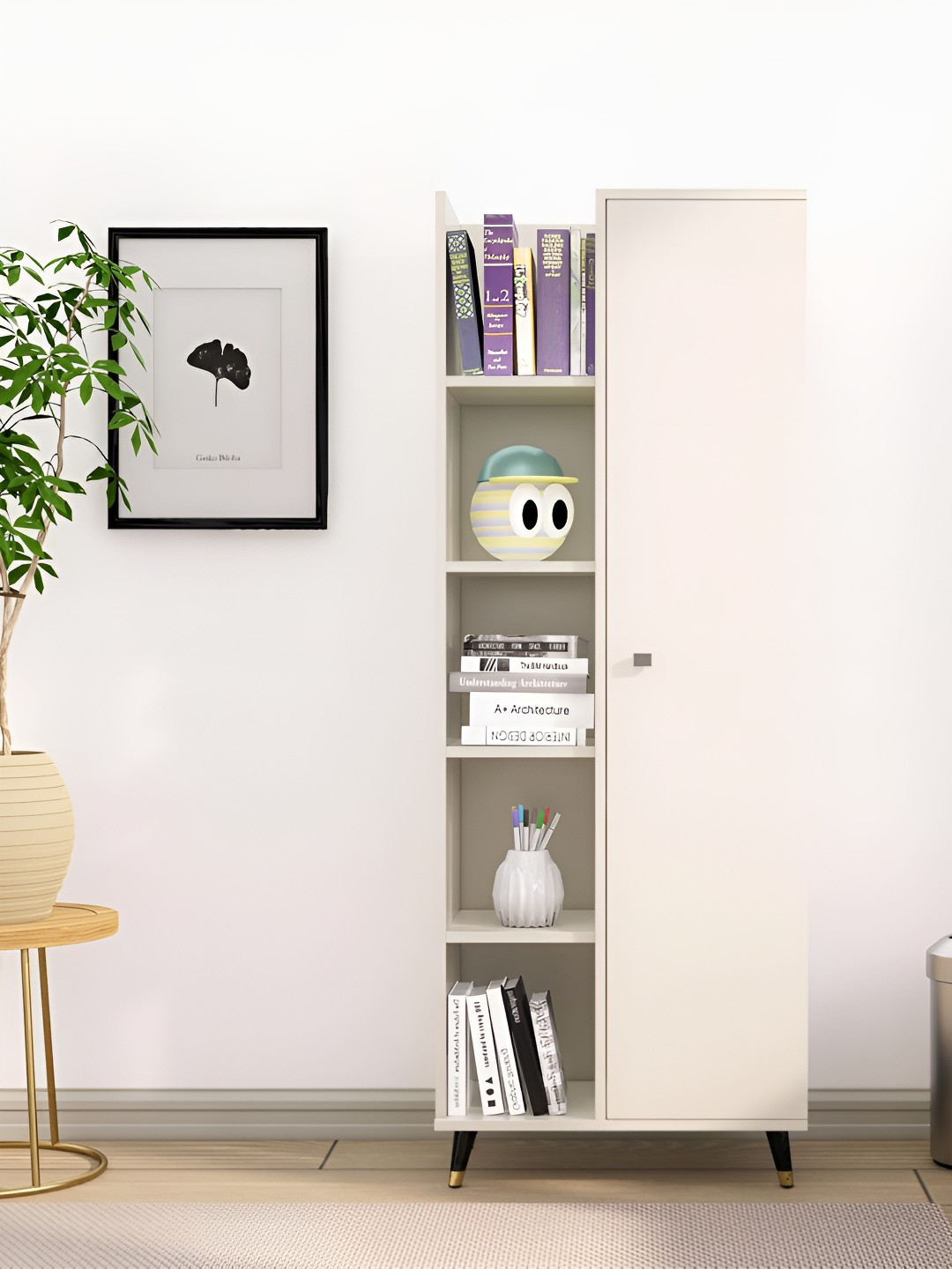 HEXA RED Giant Wood White Moisture & Termite Resistant Free Standing Book Shelf