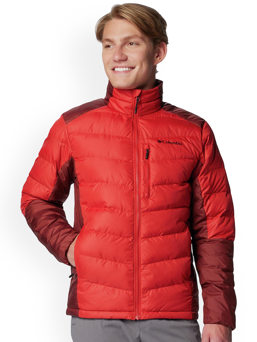 Columbia Men Mock Collar Colourblocked Lightweight Labyrinth Loop II Padded Jacket