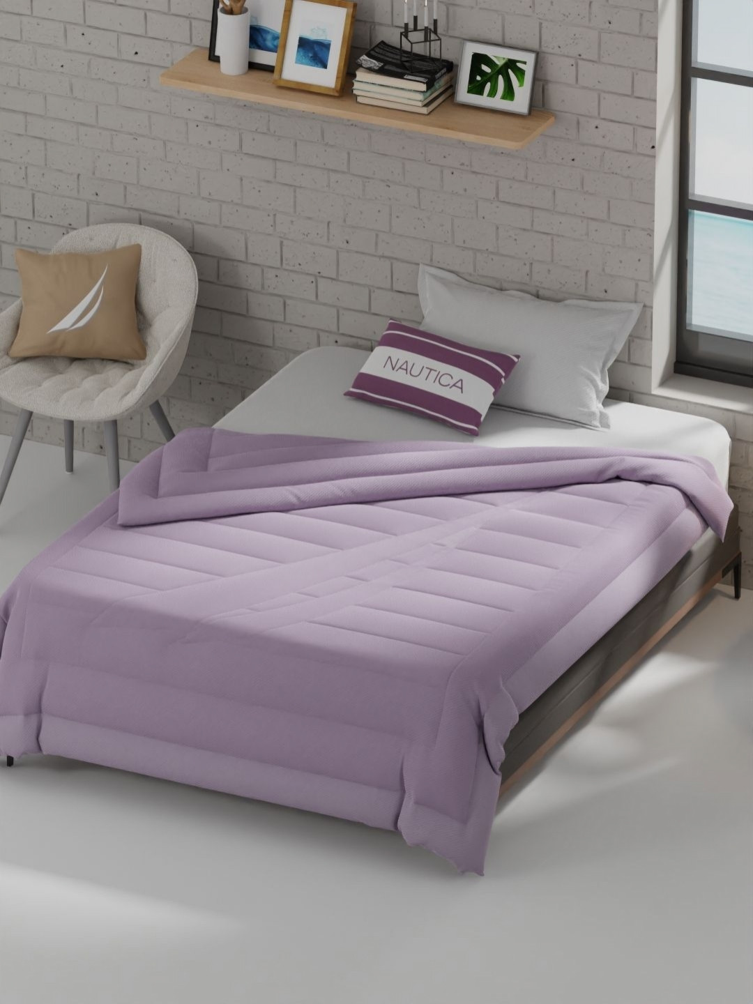 Nautica Mauve Microfiber AC Room 110 GSM Single Bed Comforter
