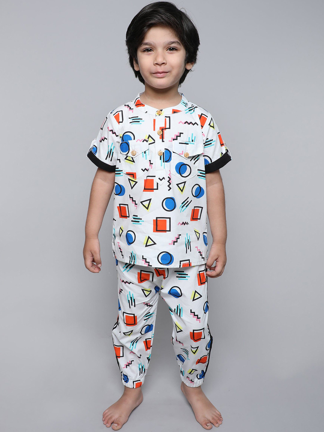 Little Clothings Boys Shapes and Shadows Night suits