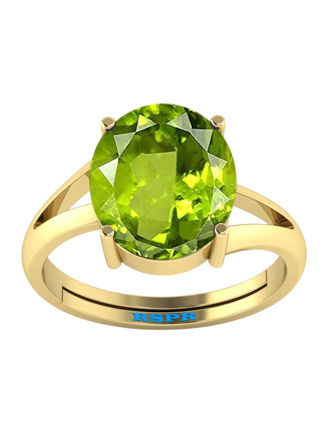 RSPR 12.25 Ratti 11.60 Carat Natural Peridot Gemstone Adjustable Ring