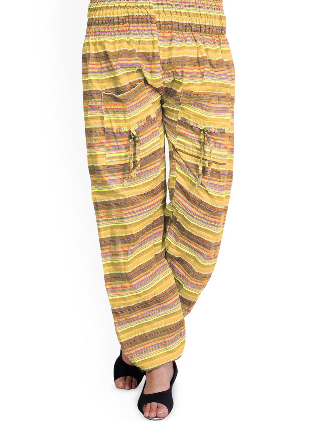 Exotic India Yoga Trousers for Women with Front Pockets