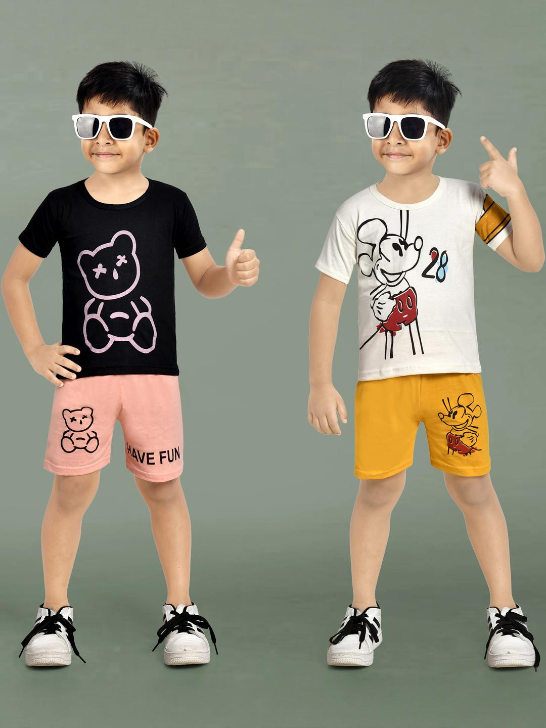 NAIVETY Boys Micky Casual T-shirt and Pant