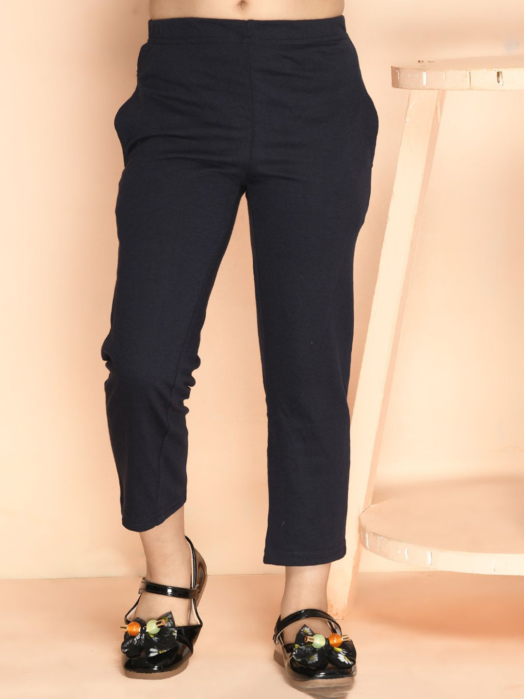 Kids Cave Girls Relaxed-Fit Pure Cotton Trousers