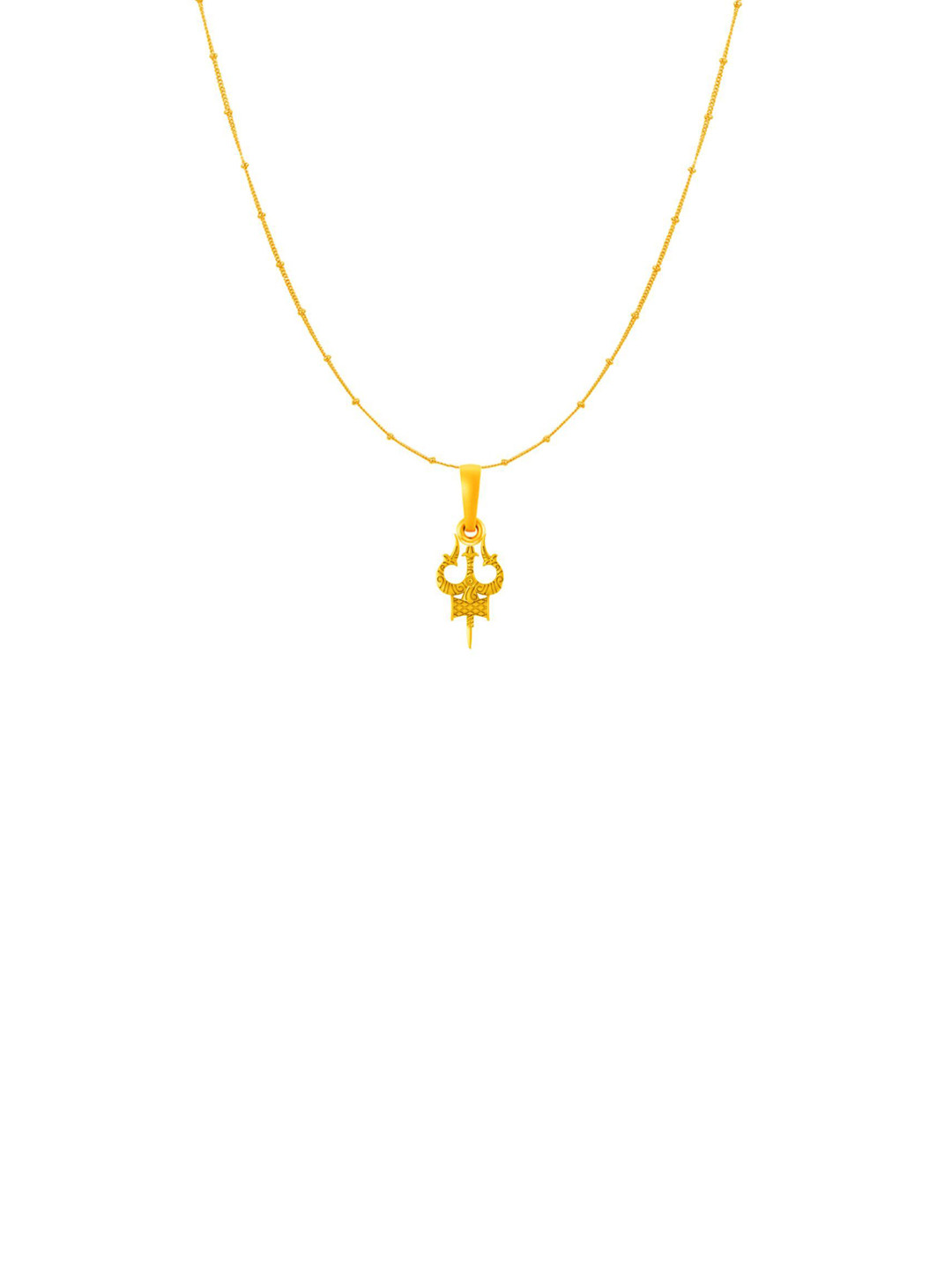 AKSHAT SAPPHIRE Trishul Pendant Silver Gold-Plated Pendants with Chains