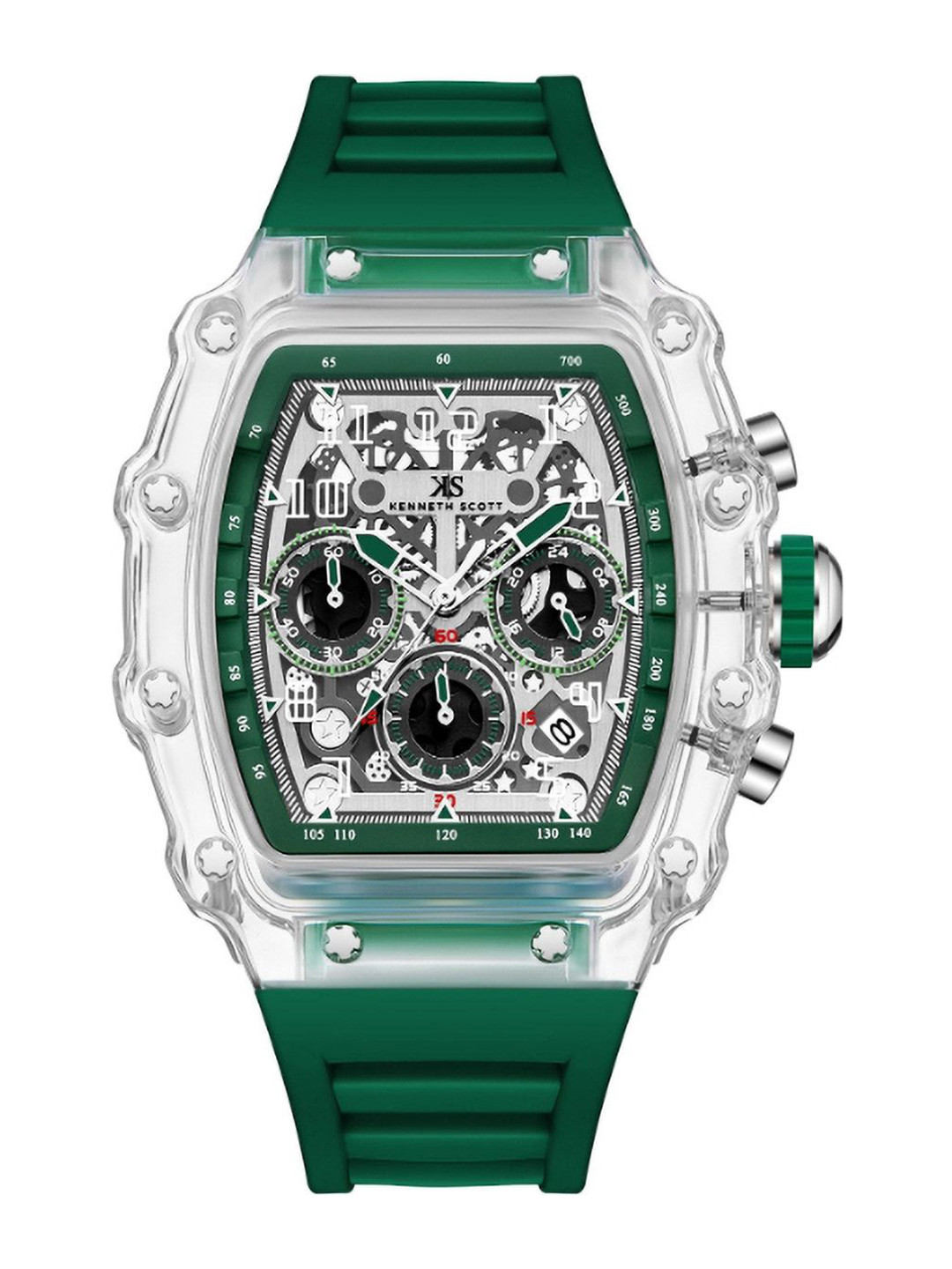 KENNETH SCOTT Men Dial & Bracelet Style Straps Analogue Multi Function Watch K25103-ZSHI