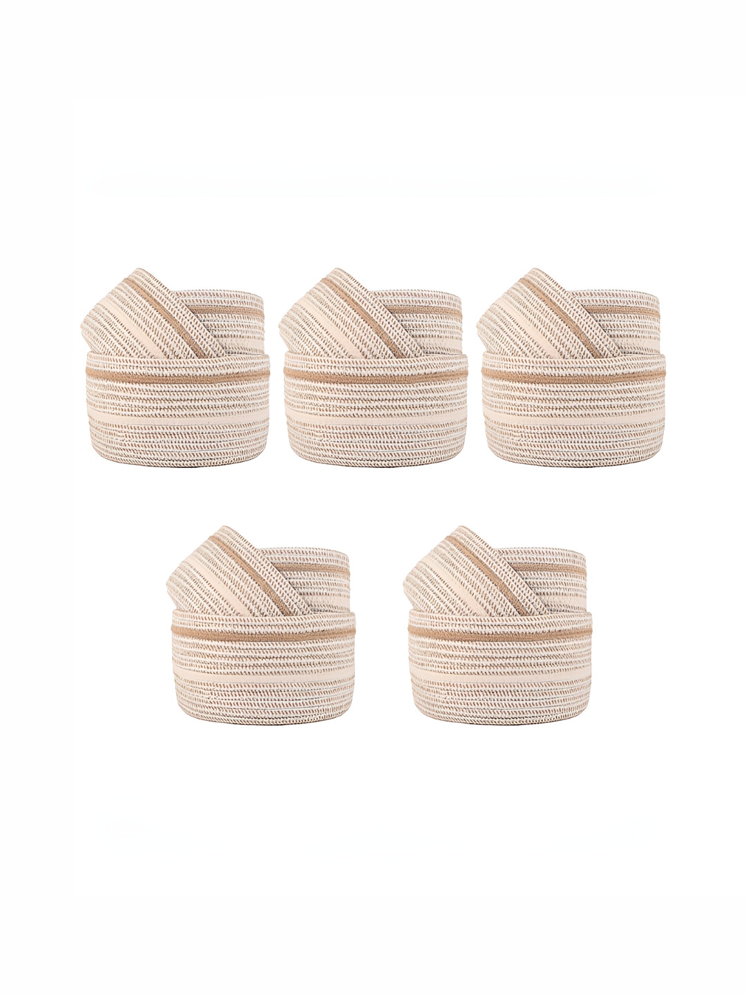 Aura Khaki Set of 15 Regular Drawer Organiser Storage Basket