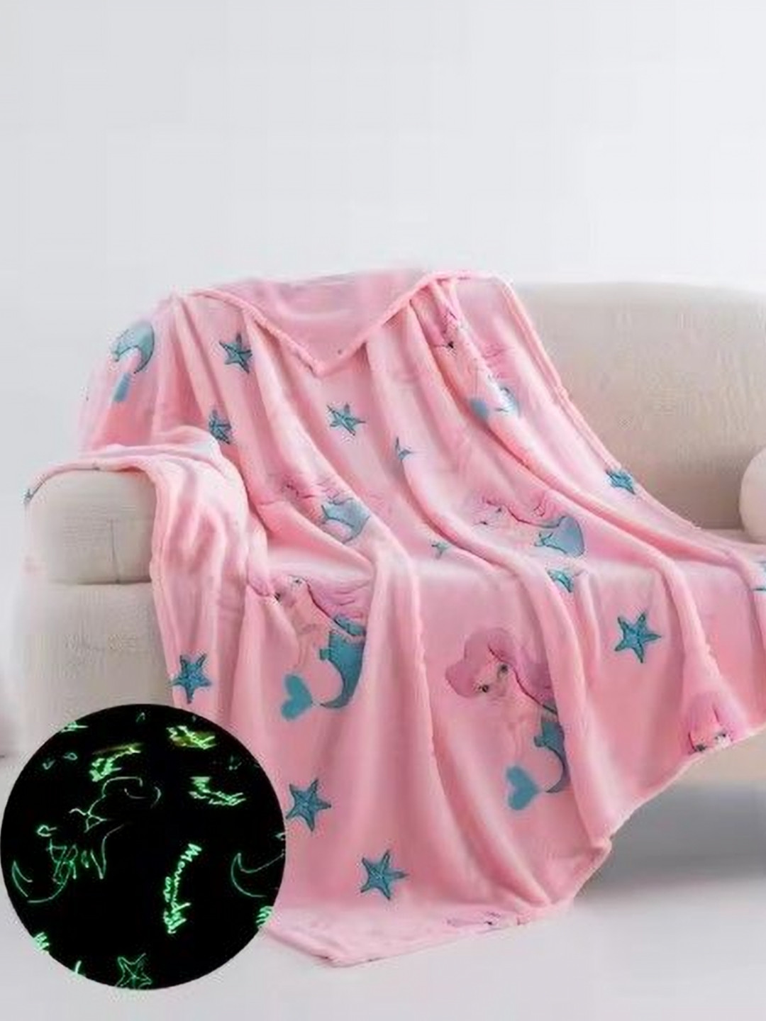 TONY STARK Pink & Blue Fleece AC Room Single Bed Blanket