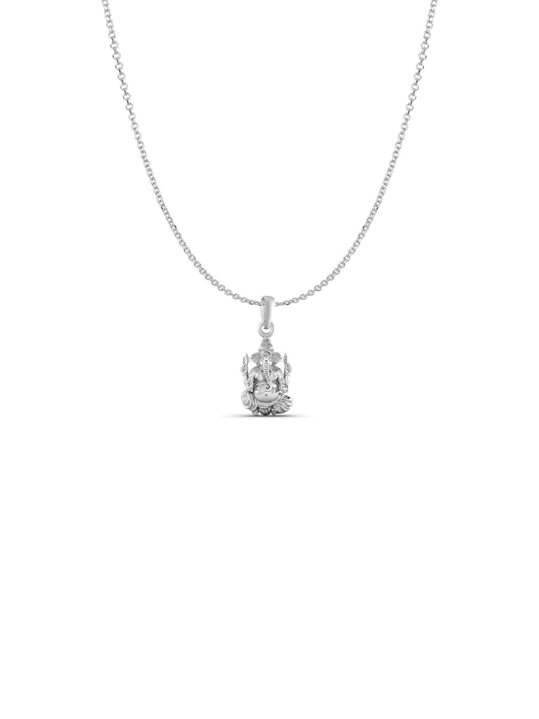 AKSHAT SAPPHIRE Sterling Silver Silver-Plated Ganesh Shaped Pendants With Chains