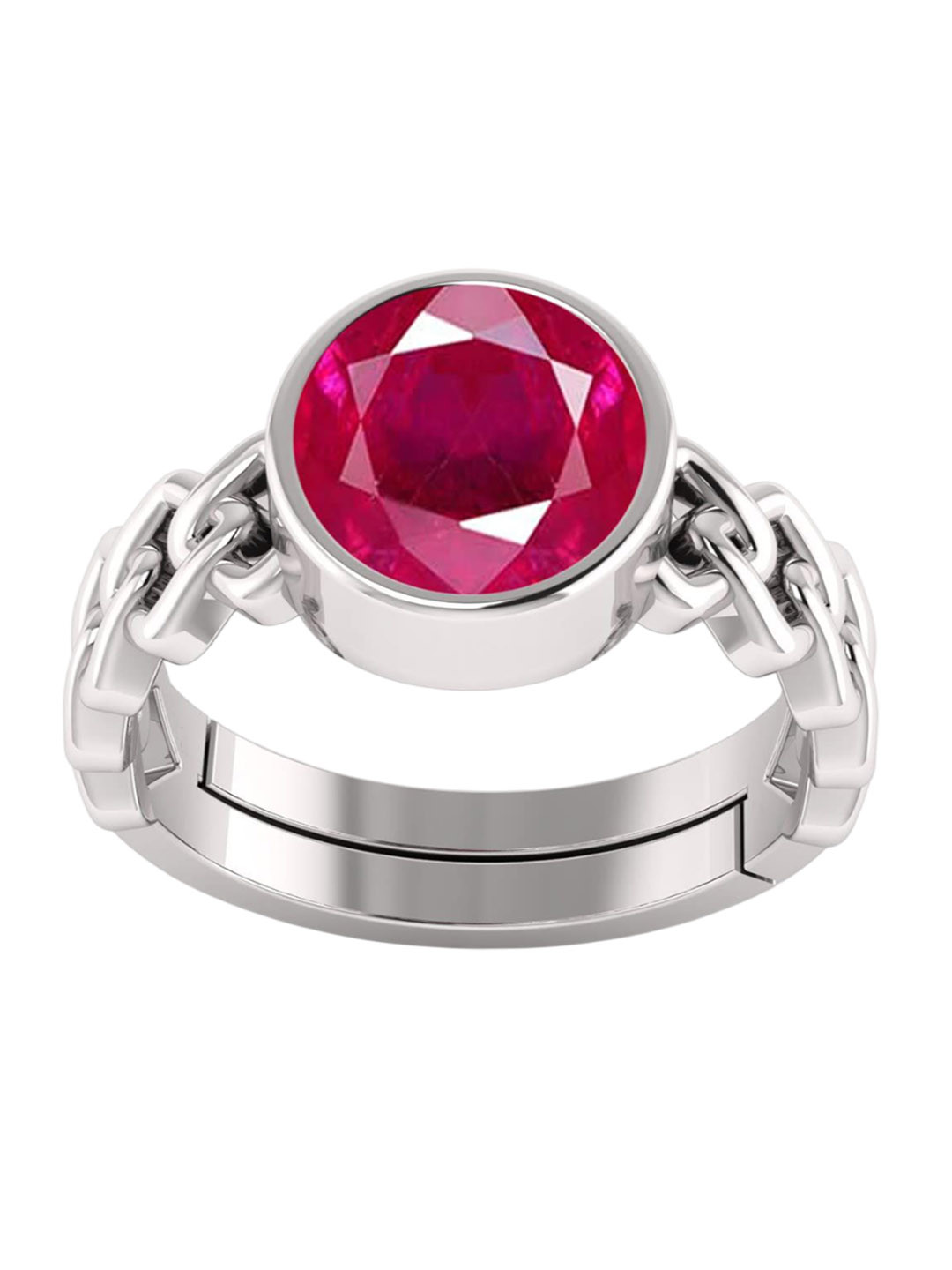 RSPR 10.25 Ratti Natural Ruby Manik Panchdhatu Gemstone-Studded Finger Ring
