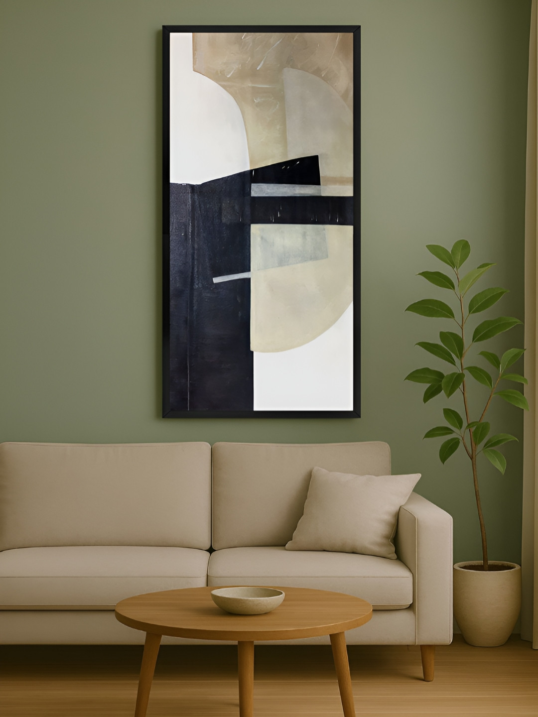 999Store Black & Beige 1 Piece Canvas Other Wall Paintings