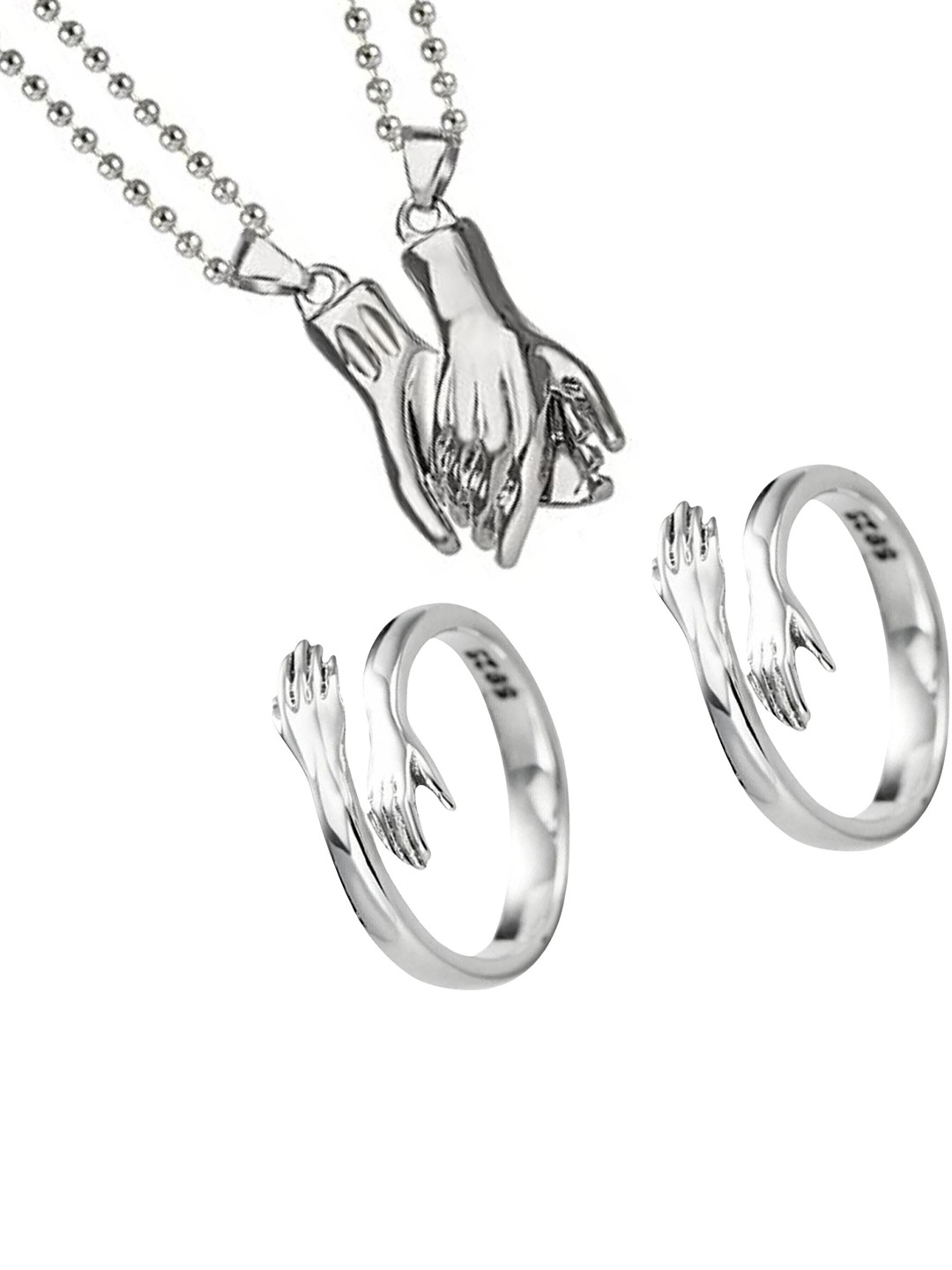 J.S ENTERPRISES  Necklace & 2 Ring Jewellery Set