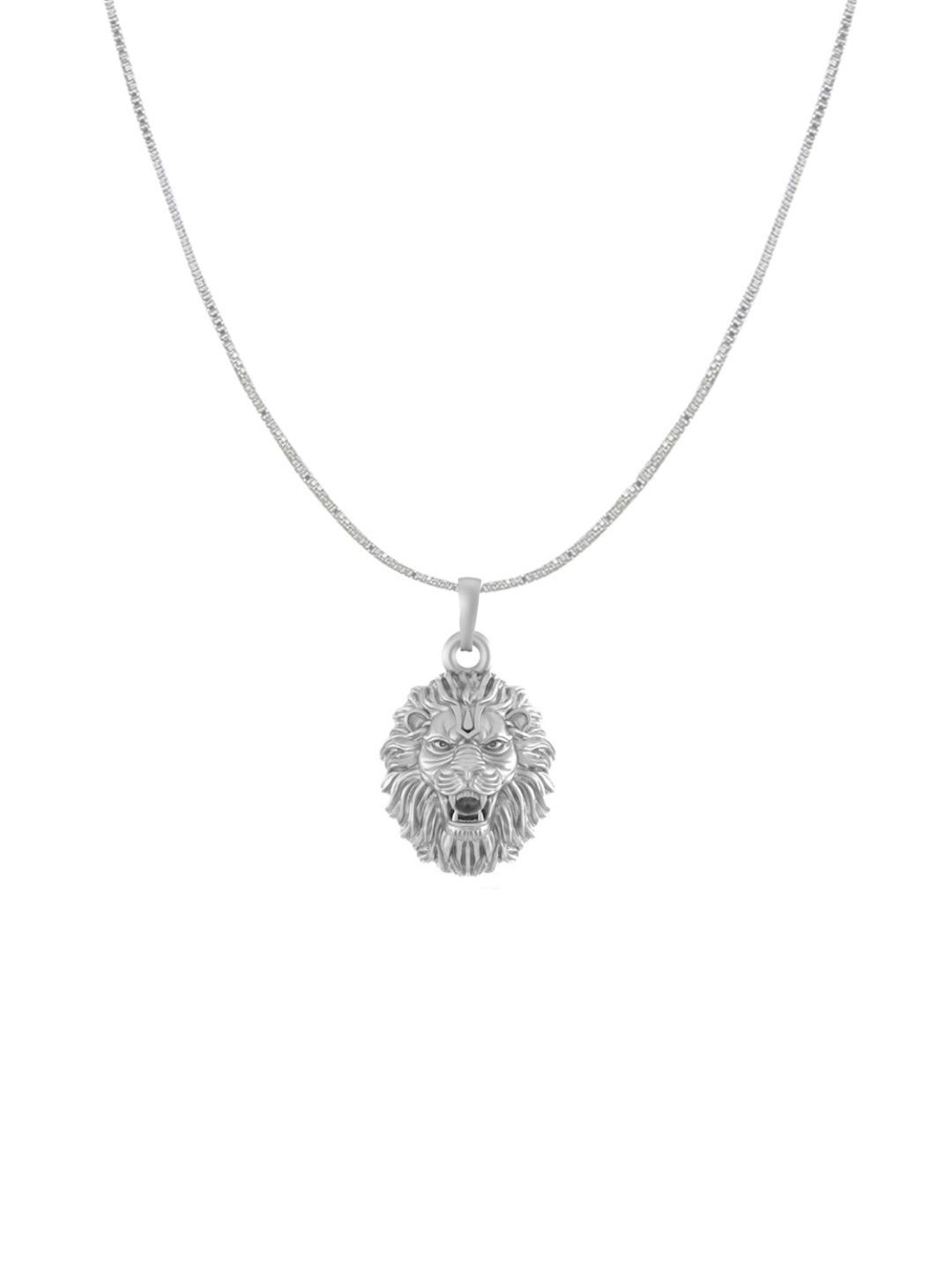 AKSHAT SAPPHIRE Narsimha Face 925 Sterling Silver Pendant with Chain
