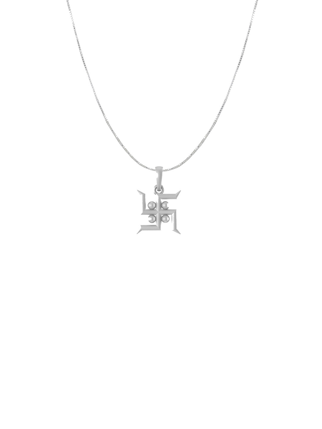 AKSHAT SAPPHIRE Women Sterling Silver (92.5% Purity) Swastik Pendant with Box Chain