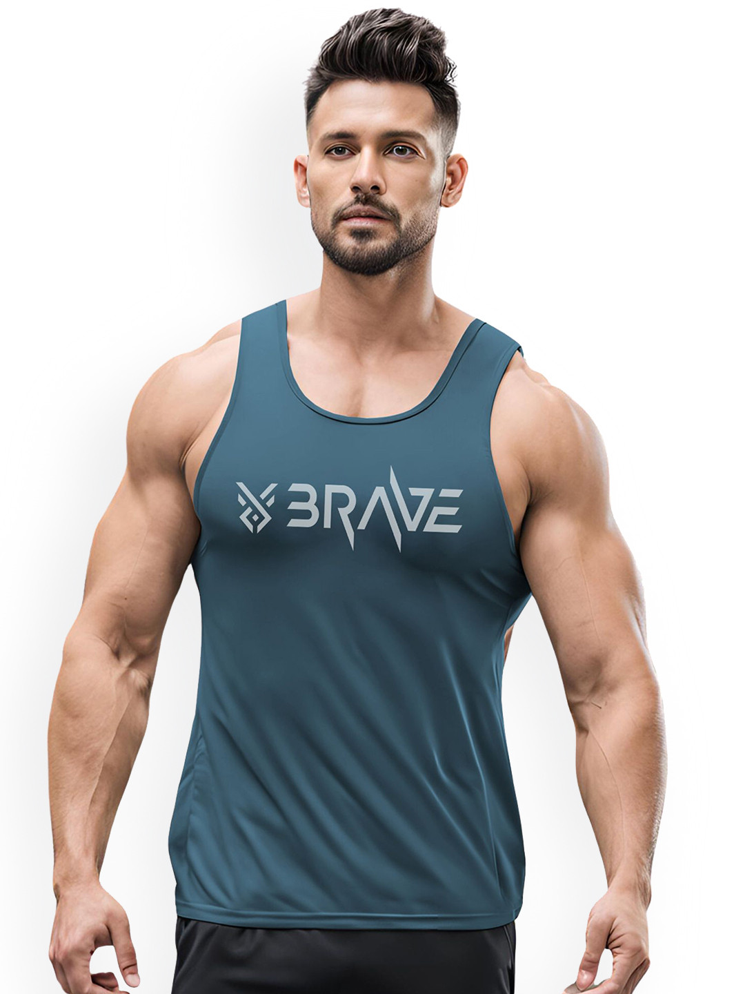 3Colors Dry-Fit Sleeveless Gym Vest VEST-NCUT-BRAVE-AF BLUE_M