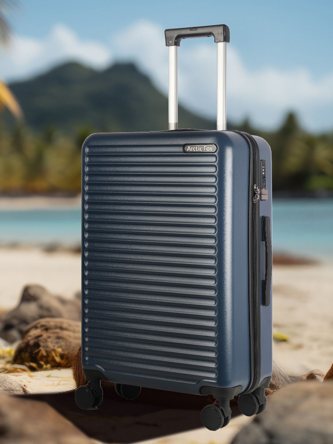 Arctic Fox Textured Hard-Sided Medium Trolley Suitcase