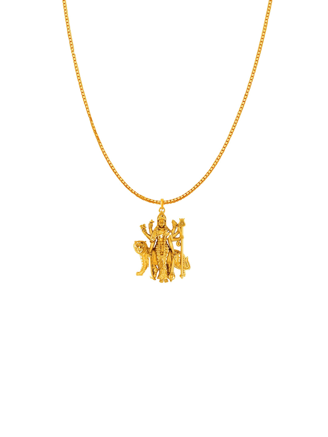 AKSHAT SAPPHIRE Durga Maa Silver Gold-Plated Pendants with Chains