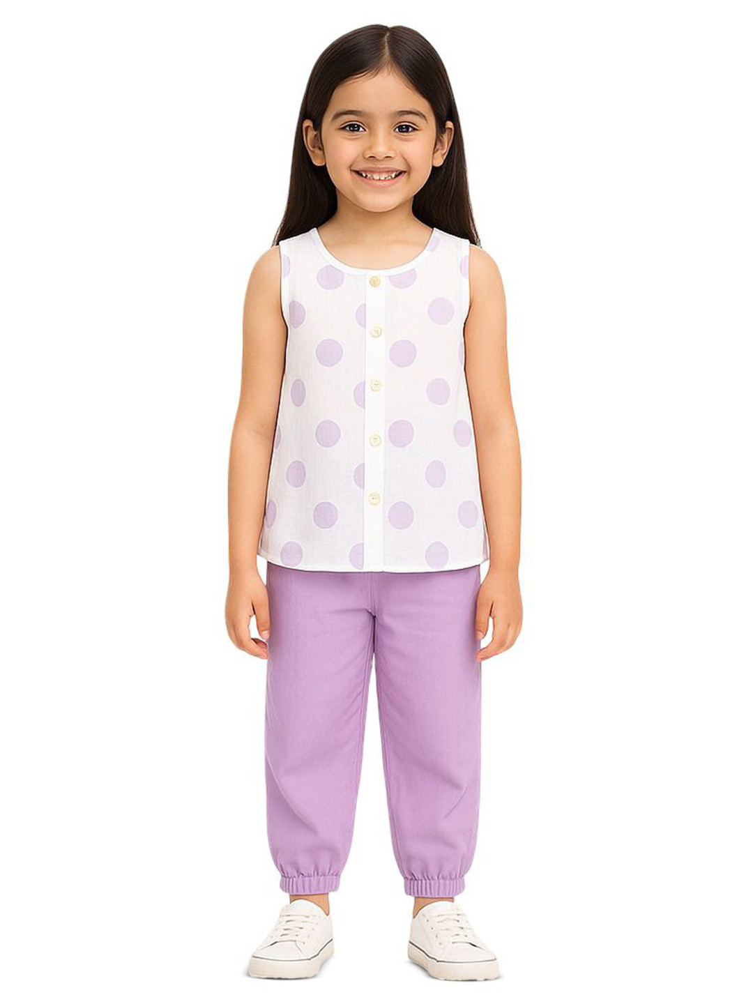 POP STREET KIDS Girls Printed Top With Joggers Clothing Set